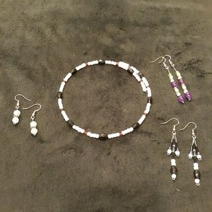 Homemade glass beaded jewelry combo